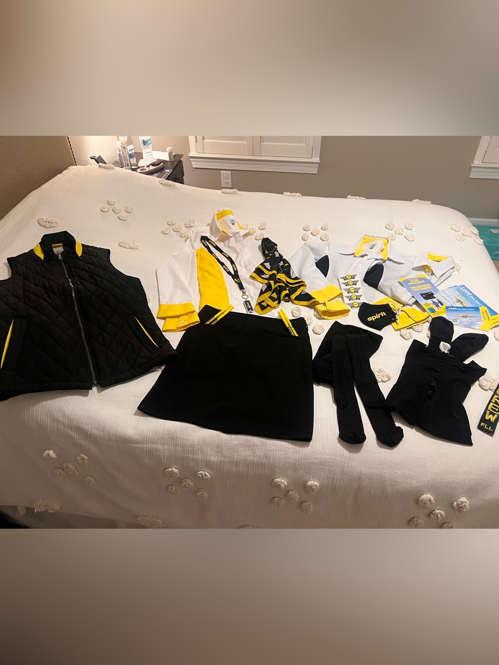 Spirit Airlines flight attendant Crew uniform pieces and extras